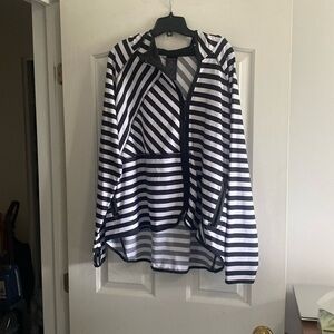 Striped oversized athletic top